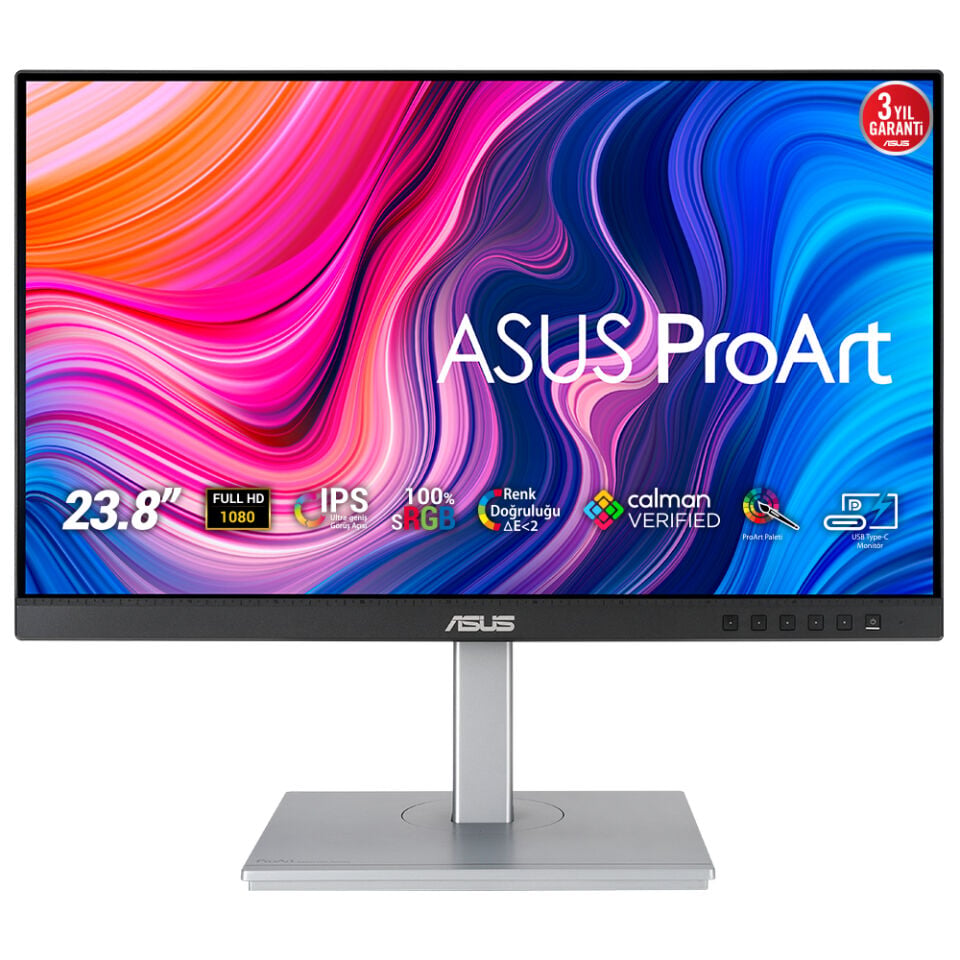 ASUS 23.8'' IPS PROART PA247CV 5ms 75Hz HDMI-DP TypeC Multimedya Gırafik Tasarım Monitörü 1920x1080 / 90LM03Y1-B02370