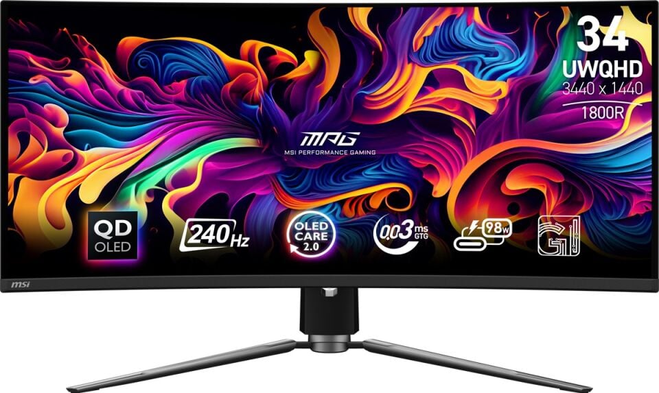 MSI 34'' MPG 341CQPX QD-OLED 0.03MS 240HZ HDMI-DP Kavisli Gaming Monitör 3440x1440
