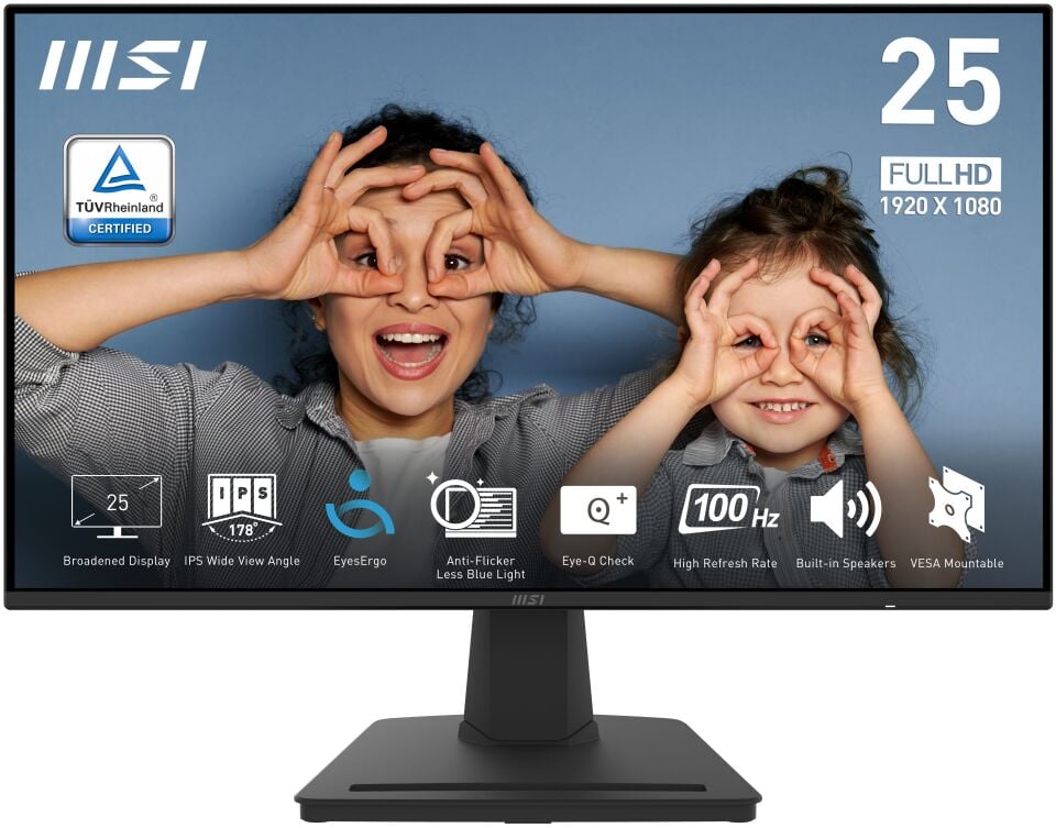 MSI 24.5'' IPS PRO MP252 1ms 100Hz HDMI-DP Ev Ofis Tipi Monitör 1920x1080