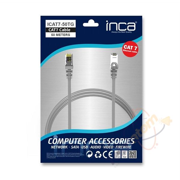 INCA 50metre CAT7 S/FTP ICAT7-50TG Gri Patch Kablo