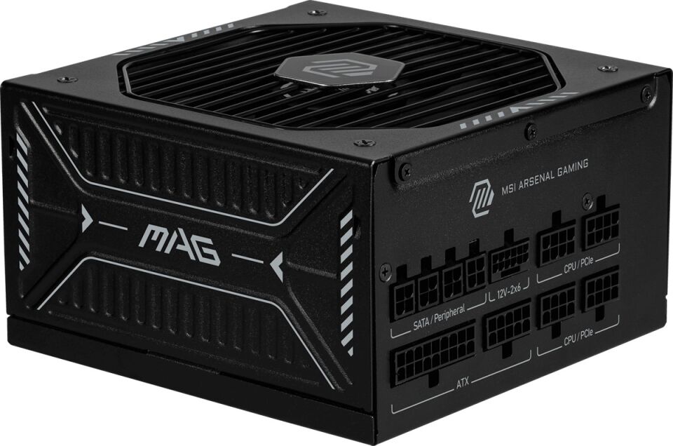 MSI 850W 80+ GOLD MAG A850GLS PCIE5 ATX 3.1 PCIe 5.1 12V-2x6 Tam Modüler Power Supply