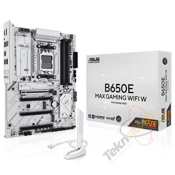 ASUS B650E MAX GAMING WIFI6E W DDR5 HDMI DP PCIE 5.0 AM5 ATX BEYAZ