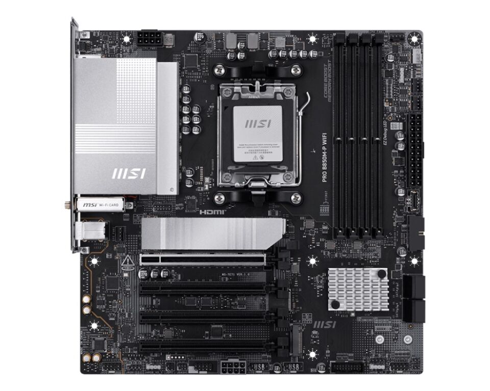 MSI PRO B850M-P WIFI DDR5 HDMI-DP PCIE 5.0 AM5 MATX