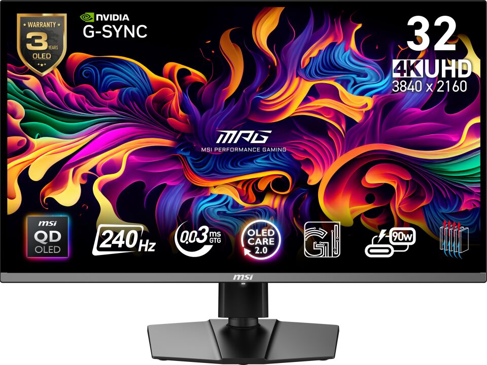 MSI 31.5'' MPG 321URX QD-OLED 0.03MS 240HZ HDMI-DP TYPEC Gaming Monitör 3840x2160