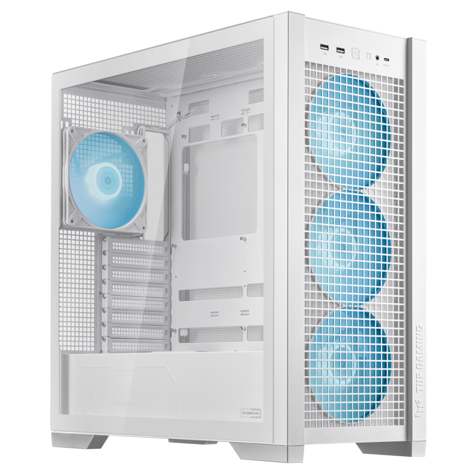 ASUS TUF GAMING GT302 TG ARGB Gaming Mid-Tower PC Kasası Beyaz / 90DC00I3-B19000
