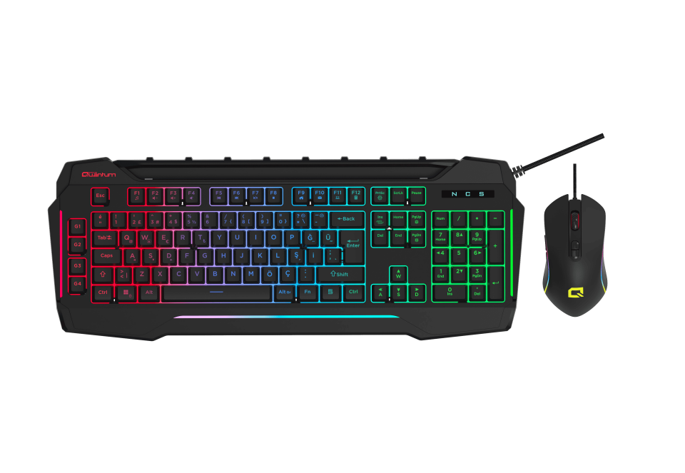 QUANTUM DualStrike Kablolu USB Q Trk RGB Gamıng Klavye -  Mouse Set