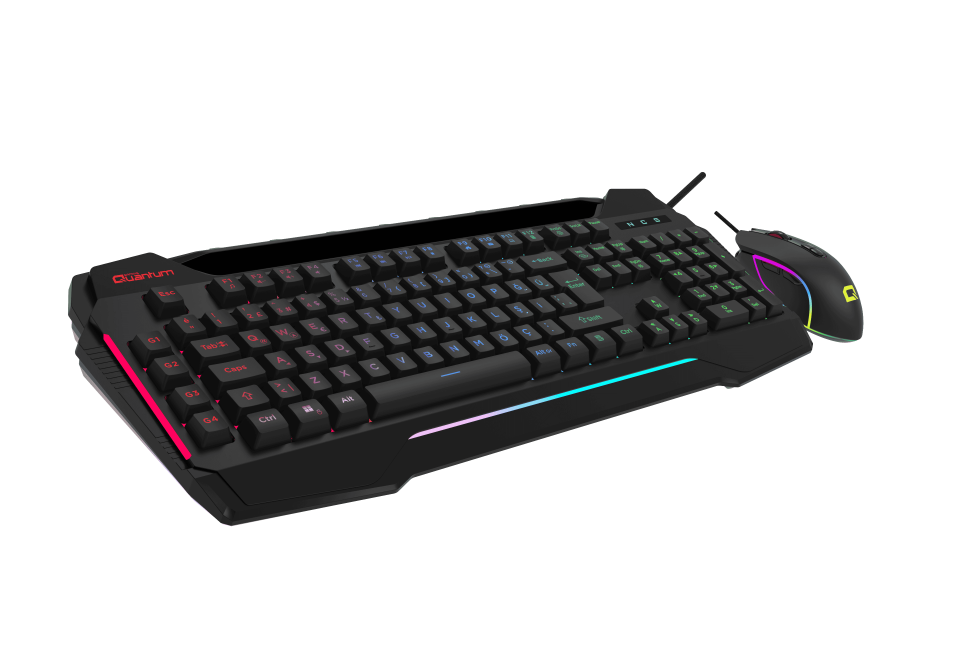 QUANTUM DualStrike Kablolu USB Q Trk RGB Gamıng Klavye -  Mouse Set