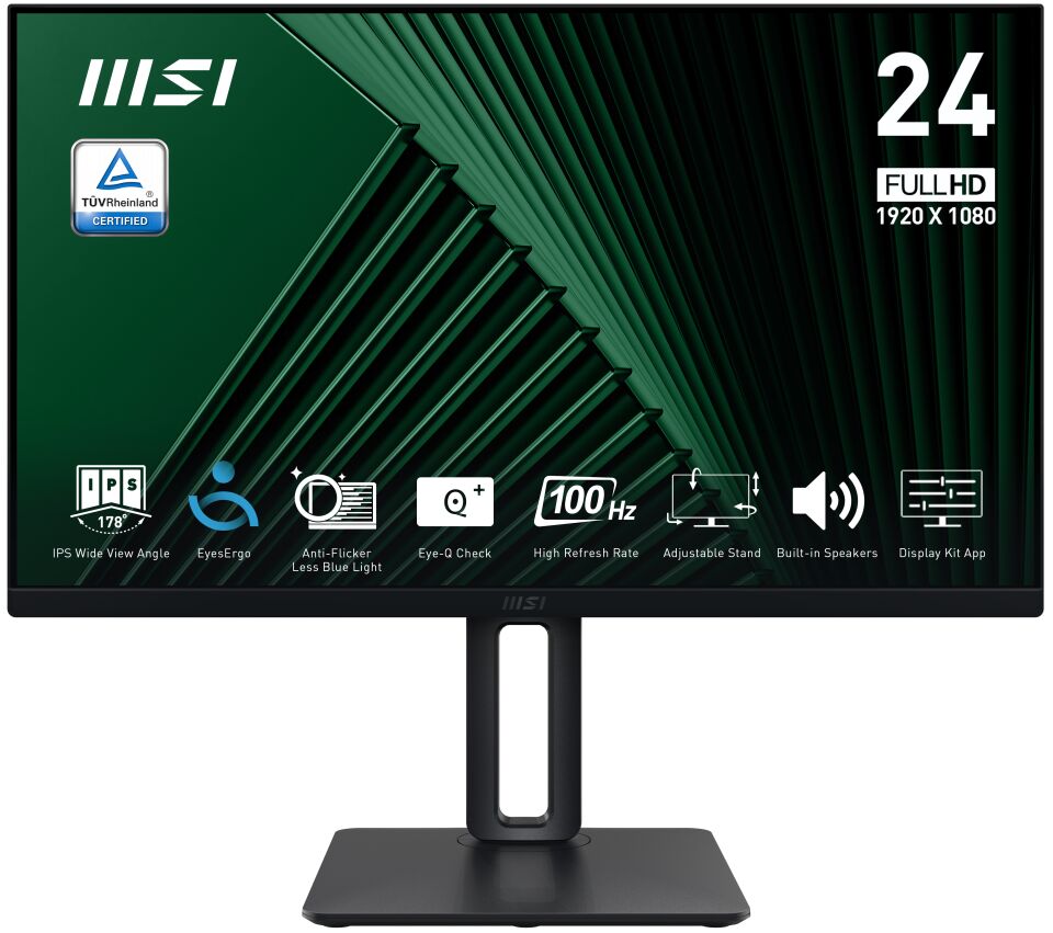 MSI 23.8'' IPS PRO MP245PG 1MS 100HZ HDMI-DP Kurumsal Pivot Monitör 1920x1080