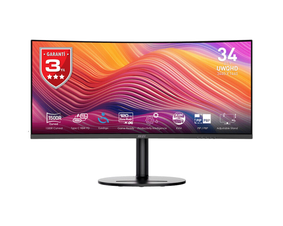 MSI 34'' VA MODERN MD342CQPW 1MS 120HZ HDMI-DP Ev Ofis Monitörü 3440x1440