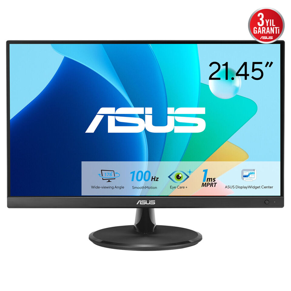 ASUS 21.5'' FAST IPS  VP227HF 1MS 100Hz HDMI EV Ofis Tipi Monitör (1920 X 1080)