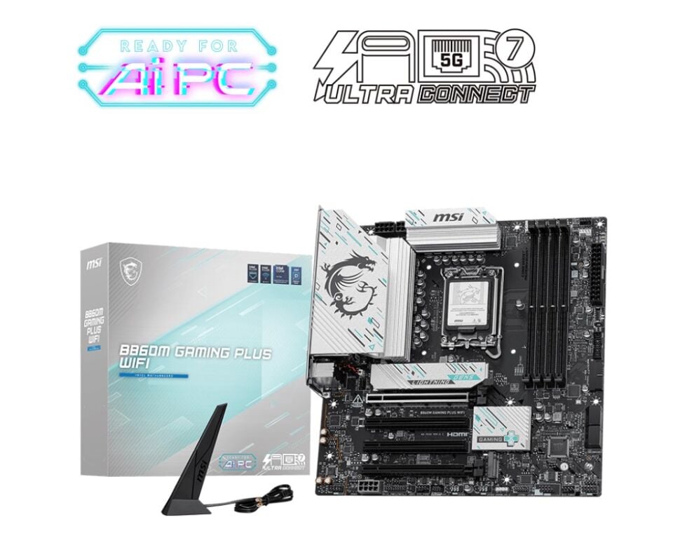 MSI B860M GAMING PLUS WIFI7 DDR5 HDMI-DP TYPEC PCIE 5.0 1851p mATX