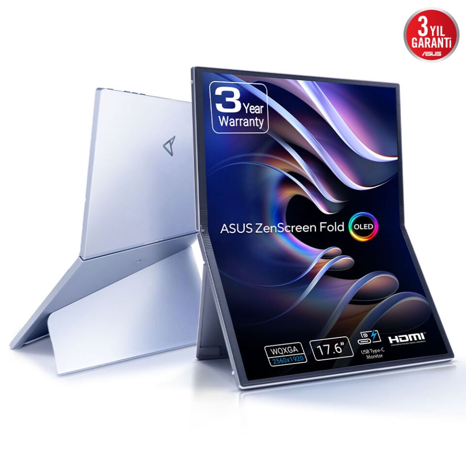 ASUS 17.3'' OLED ZenScreen MQ17QH 0.2MS 60HZ mini HDMI-TYPEC Katlanabilir Taşınabilir Monitör 2560x1920