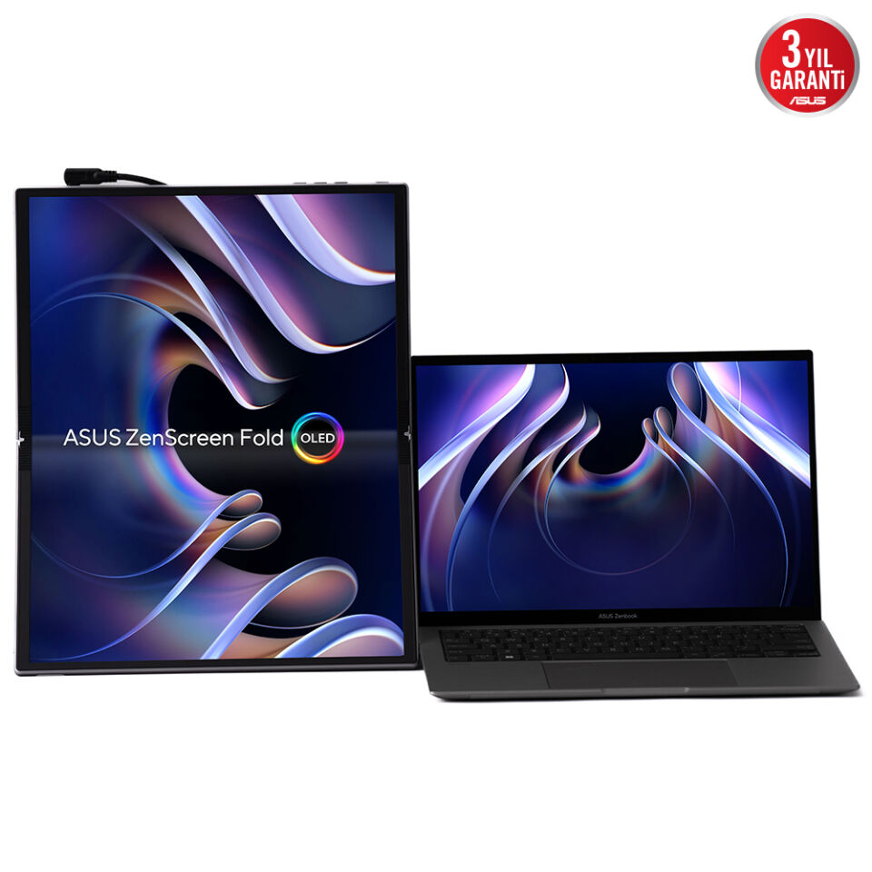 ASUS 17.3'' OLED ZenScreen MQ17QH 0.2MS 60HZ mini HDMI-TYPEC Katlanabilir Taşınabilir Monitör 2560x1920