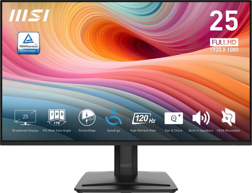 MSI 24.5'' IPS PRO MP251 E2 1MS 120HZ HDMI-DP Ev Ofis Monitörü 1920x1080