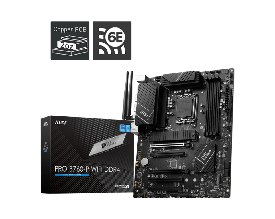 MSI PRO B760-P WIFI6E DDR4 HDMI-DP TYPEC PCIE 4.0 1700p ATX