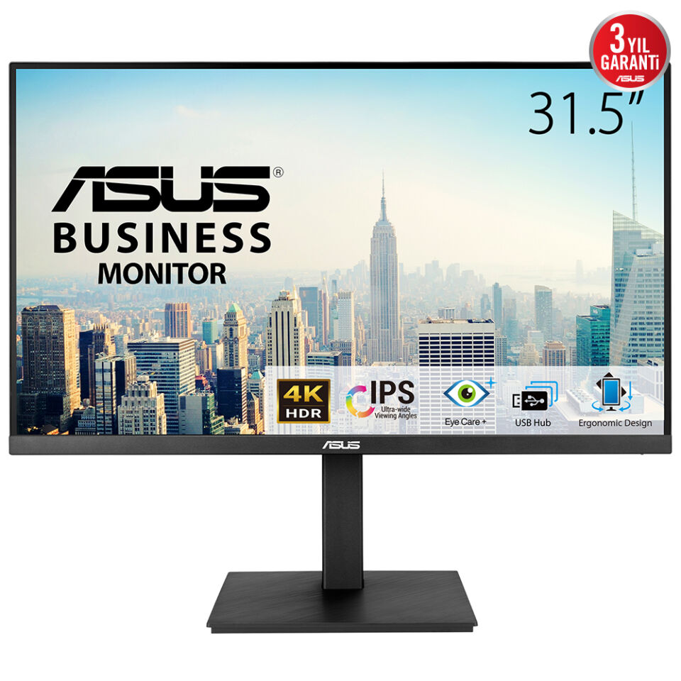 ASUS 31.5'' IPS VA32UQSB 4MS 60HZ HDMI-DP USB HUB Kurumsal Monitör 3840x2160 / 90LM04W7-B01E70