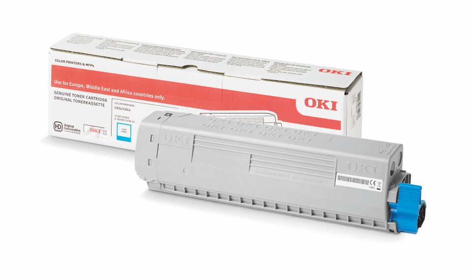 OKI 46861307 C834/C844 Cyan Yüksek Kapasiteli Orijinal Toner 10.000 Sayfa